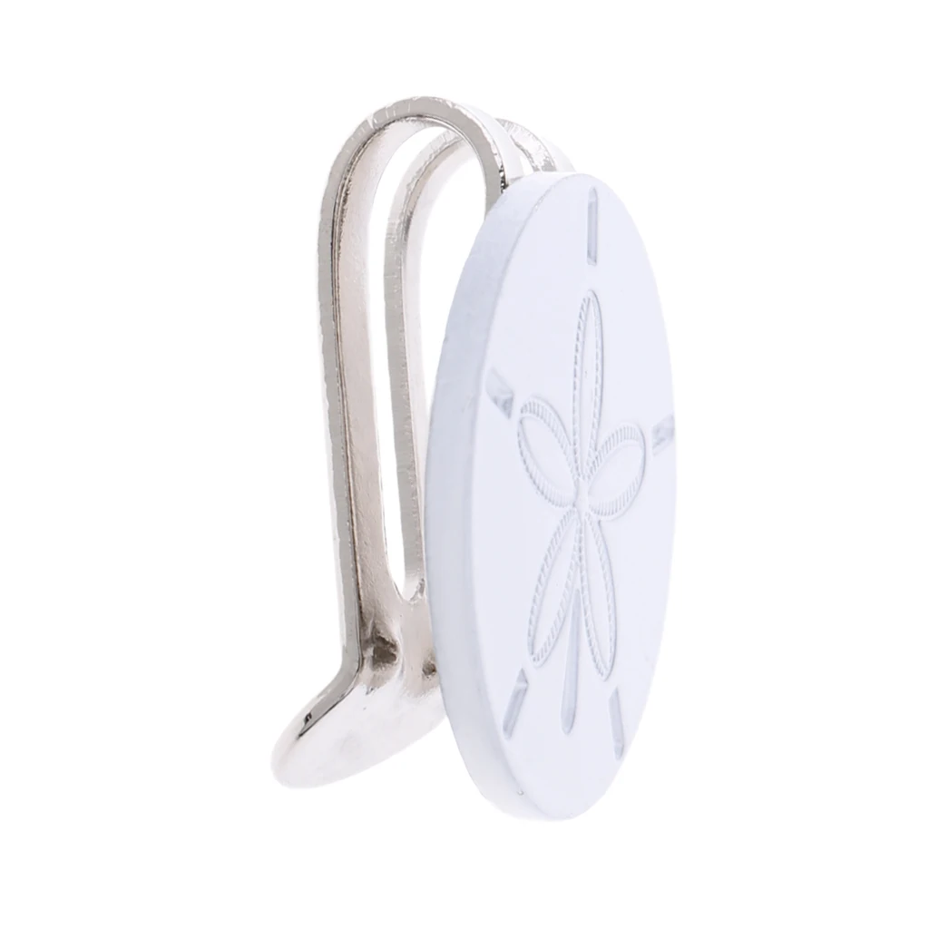 

Sturdy Alloy White Flower Magnetic Cap Hat Visor Clip Golf Ball Marker Golfer Gift