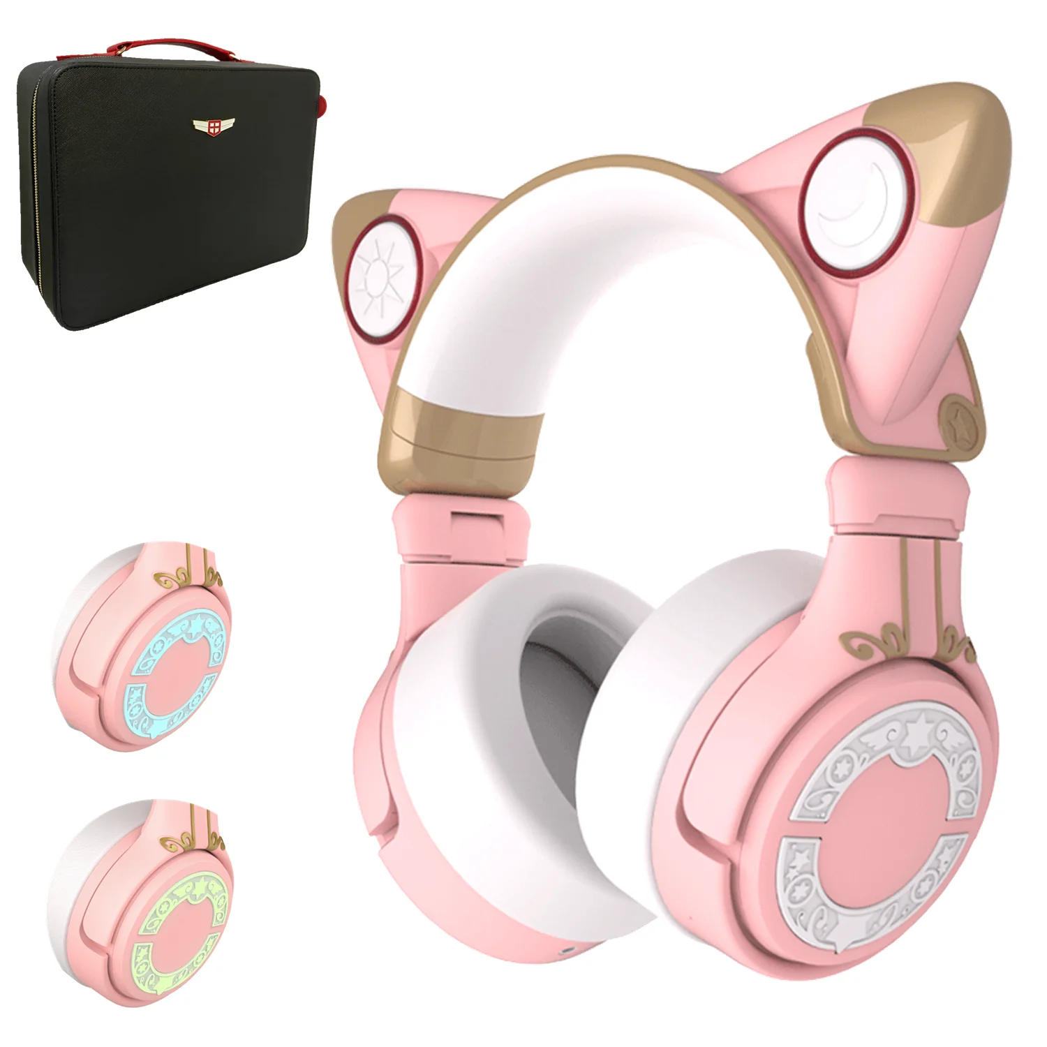 YOWU-auriculares mágicos Sakura para PC, audífonos inalámbricos con control de luces RGB,...