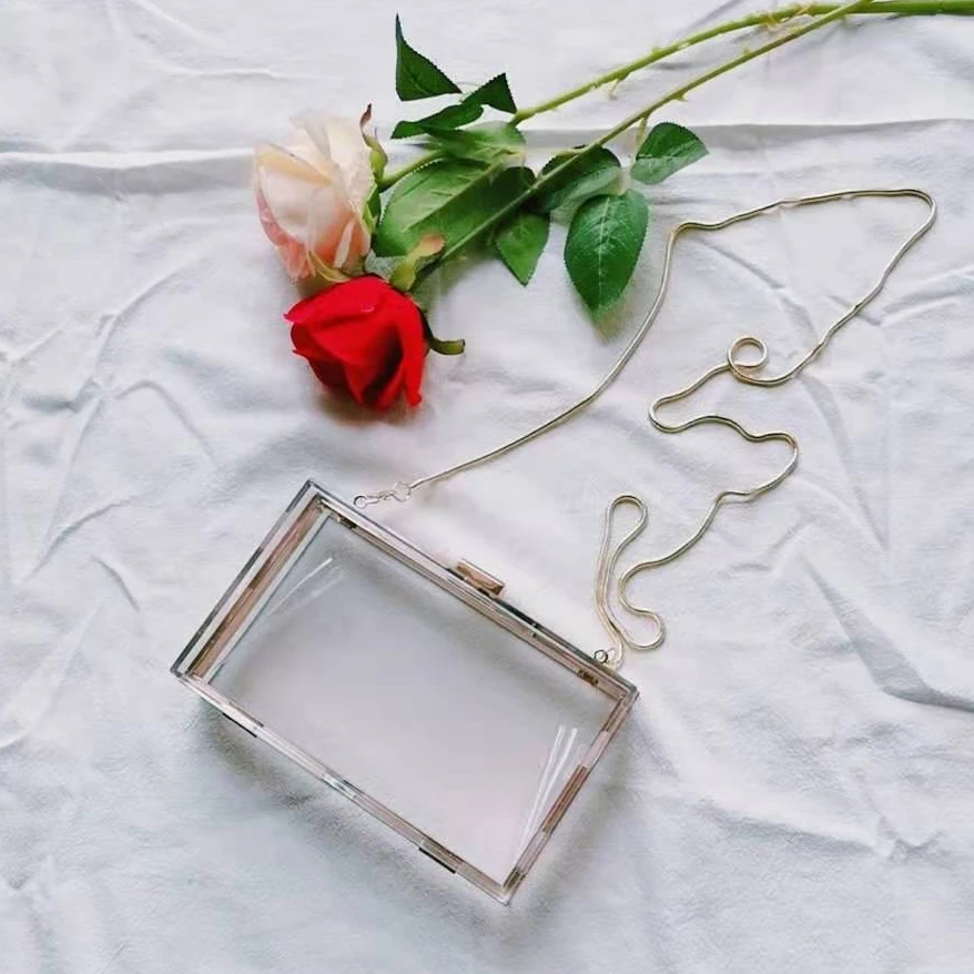 Новинка 2019 акриловый прозрачный женский клатч на цепочке роскошные Брендовые