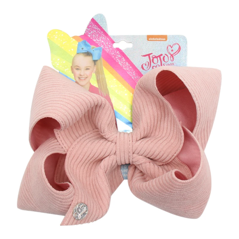 7 дюймов Jojo Луки/Jojo Siwa большие банты для волос для девочек заколки для волос ручной работы Твердые вельветовые бархатные шпильки для волос вечерние аксессуары для волос для детей