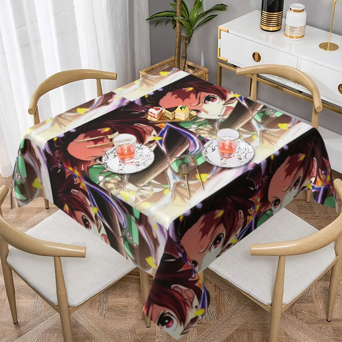 

Demon Slayer Tablecloth Dining Polyester Table Cover Vintage Wholesale Decoration Print Table Cloth