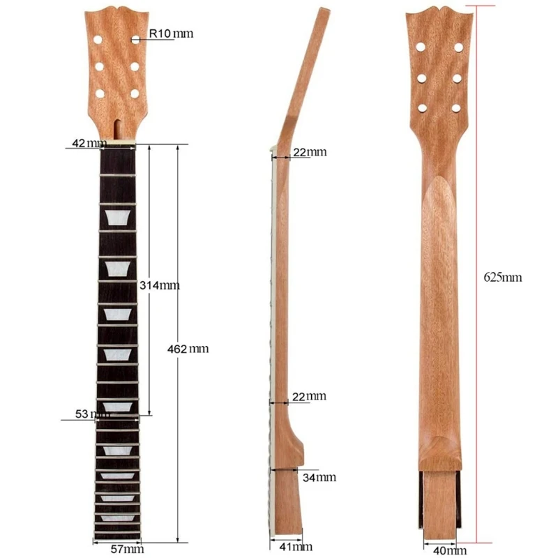 

U2JB 22 Fret Mahogany Neck Maple Fretboard Trapezoid Dots Inlay Natural Electric Guitar Neck DIY Guitars Parts Replacement