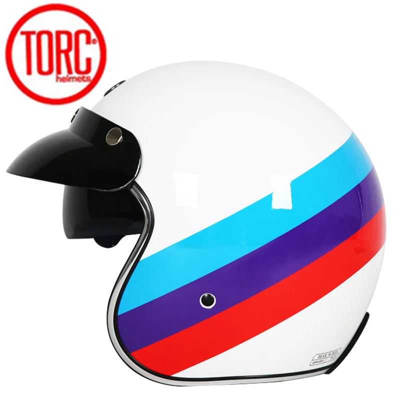 Новый TORC T57 винтажный мотоциклетный шлем 3/4 с открытым лицом Ретро гоночный