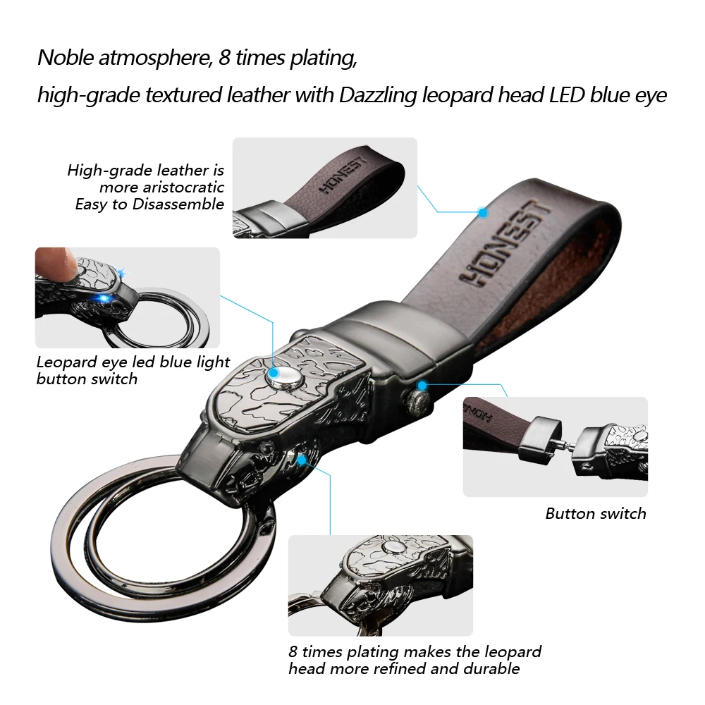 Кожаный брелок для ключей Автомобильный светильник мотоцикла Toyota Corolla Ford Jeep Honda
