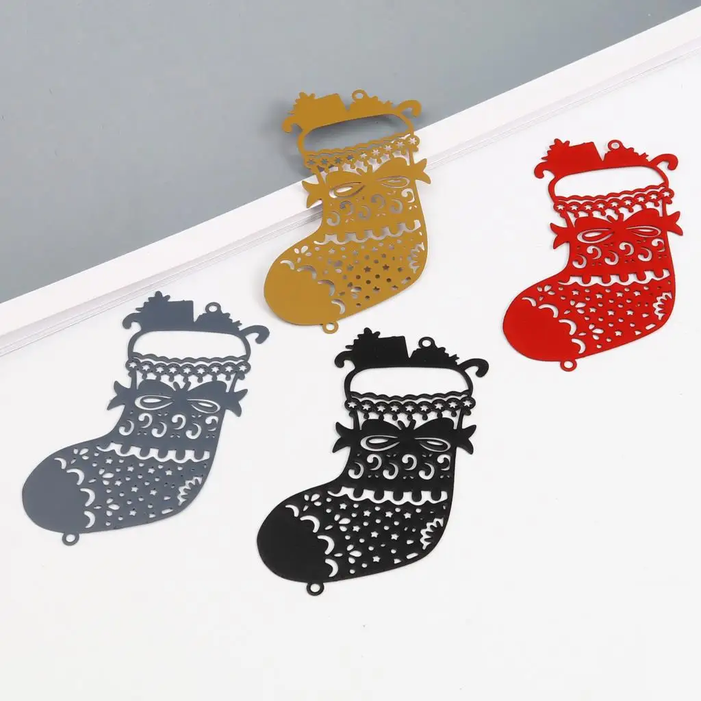 

Iron Alloy Filigree Stamping Connectors Christmas Stocking Multicolor Painted Charms DIY Making Jewelry Gifts 6.3cmx4.4cm,5PCs