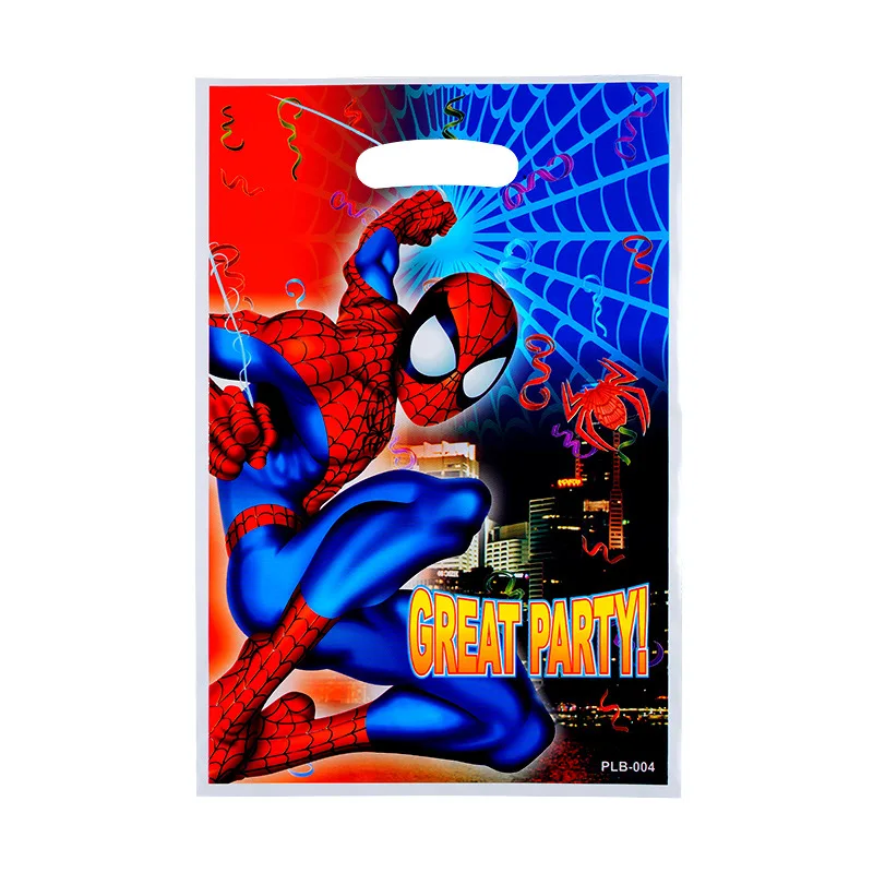 10PCS Spiderman Party Decoration Kids Birthday Favor Bag Wedding Disposable Snack Candy Gift Baby Shower Supplies - купить по