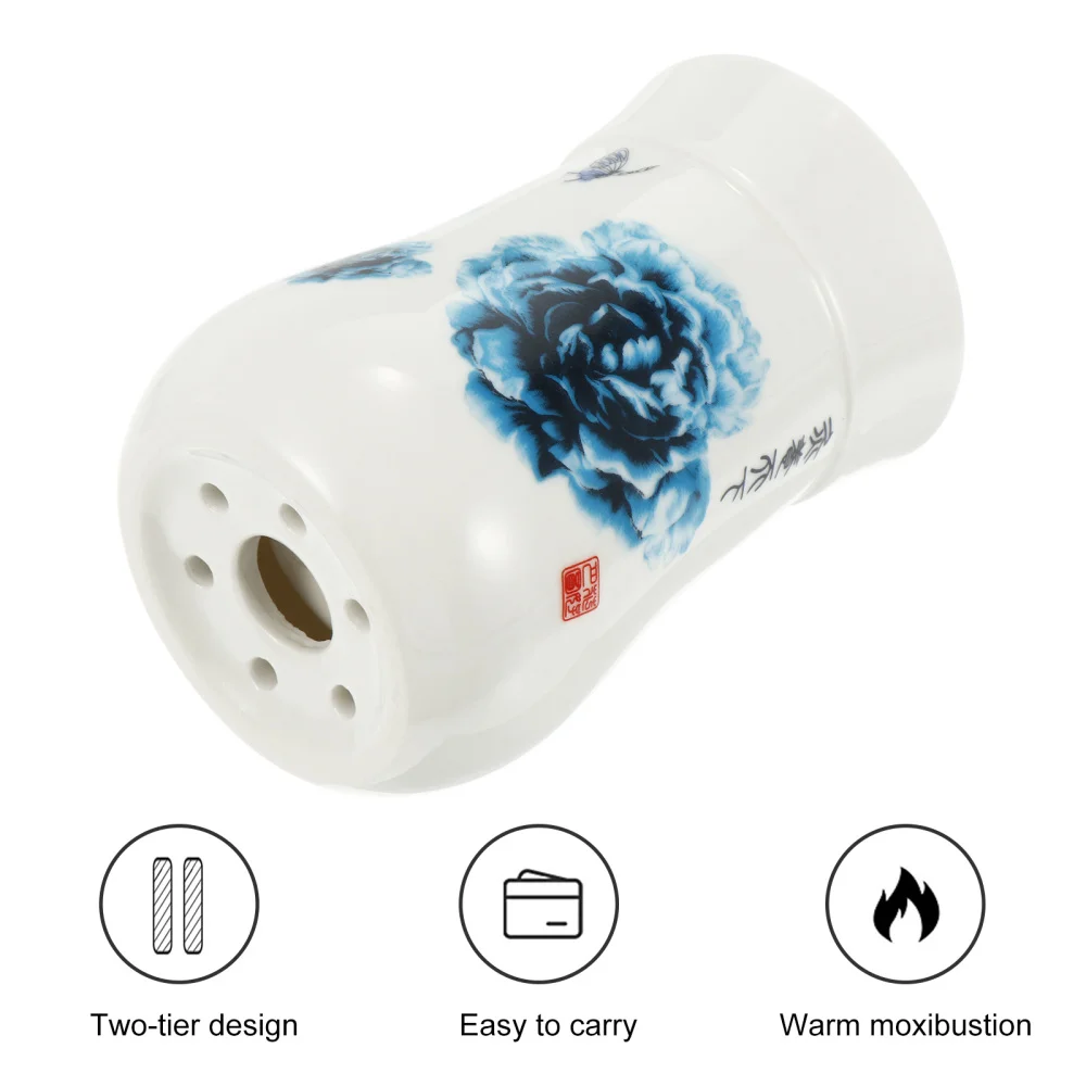 

1Pc Moxibustion Pot Moxa Stick Burner Ceramic Guasha Cup Body Care Supplies