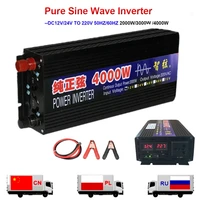 pure sine wave inverter car 2000w 3000w 4000w solar inverter dc12v 24v to ac 220v booster power converter solar inverter 5060hz