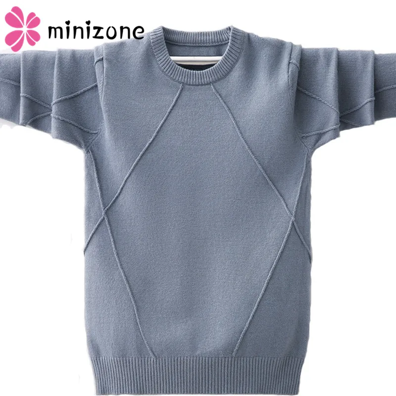 Детский свитер осень/зима 2019 однотонный хлопковый детский вязаный пуловер для