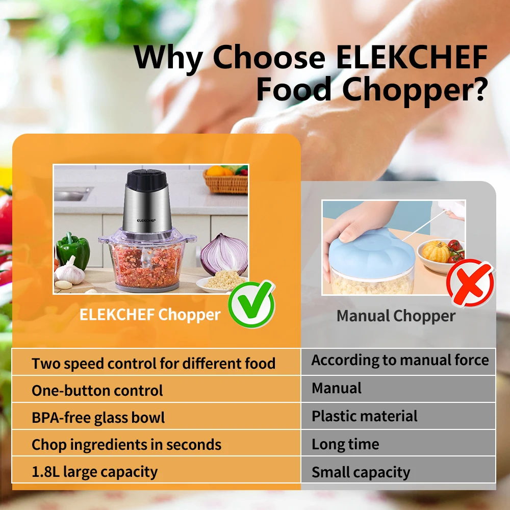 Электрический кухонный комбайн ELEKCHEF измельчитель двухскоростной л стеклянная