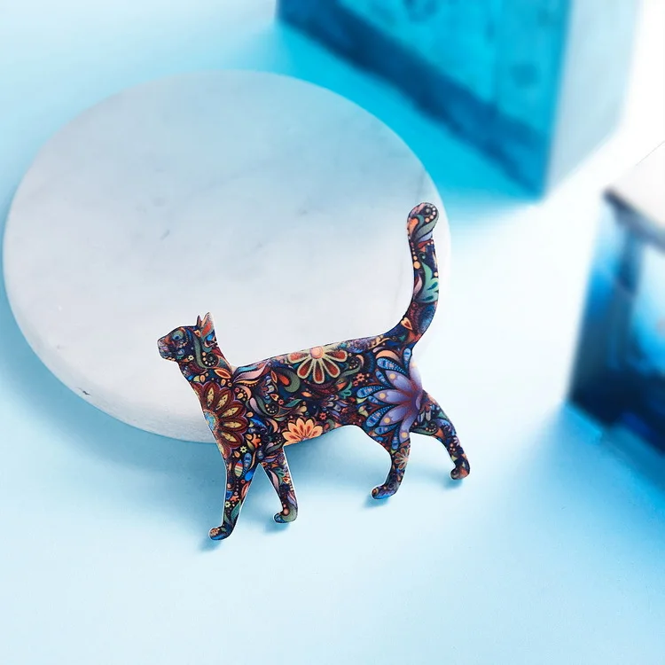 Женская акриловая брошь в виде кошки с эмалью|Броши| |