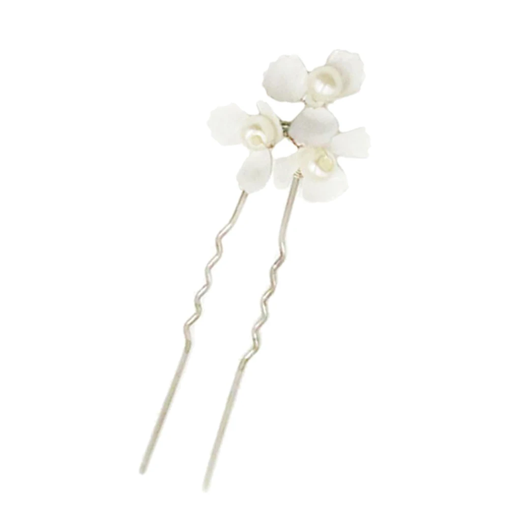 

Wedding Pearl Flower Hair Pins Clips Bridesmaid Bridal Jewelry Accessories