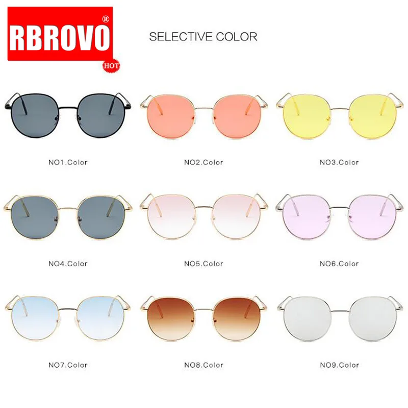 

RBROVO 2021 Round Ocean Lens Sunglasses Women Brand Designer Large Frame Mirror Sunglasses Alloy Oculos De Sol Feminino UV400