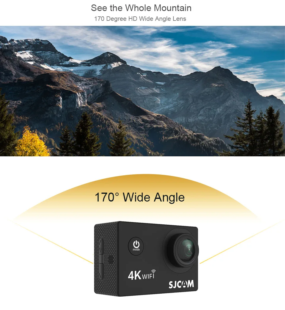 Экшн-камера SJCAM SJ4000 AIR, Спортивная, 4 k@ 30FPS, WiFi, 2,0 дюймов, ЖК-экран, для дайвинга, 30 м, водонепроницаемая, SJ 4000, камера для экстремальных видов спорта, DV