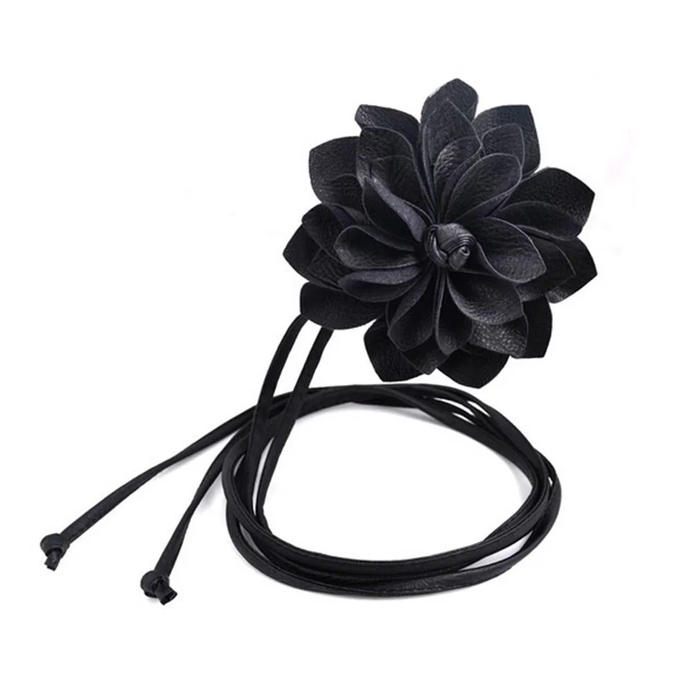 Jaycosin Мода леди плетение эластичный цветок Форма широкий пояс стильный матч