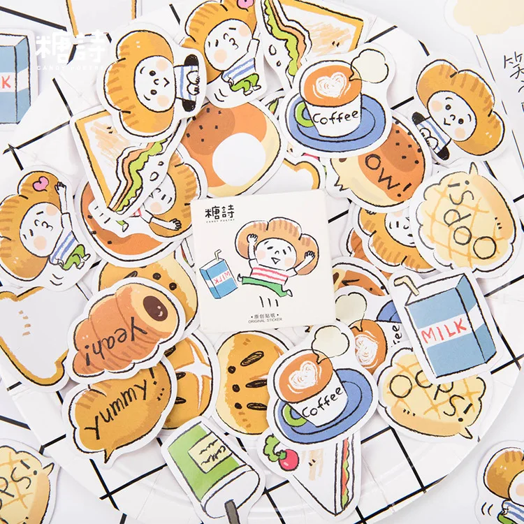 

45pcs/1set Kawaii Stationery Stickers Cute little cute Diary Planner Decorative Mobile Stickers Scrapbooking DIY Craft Stickers