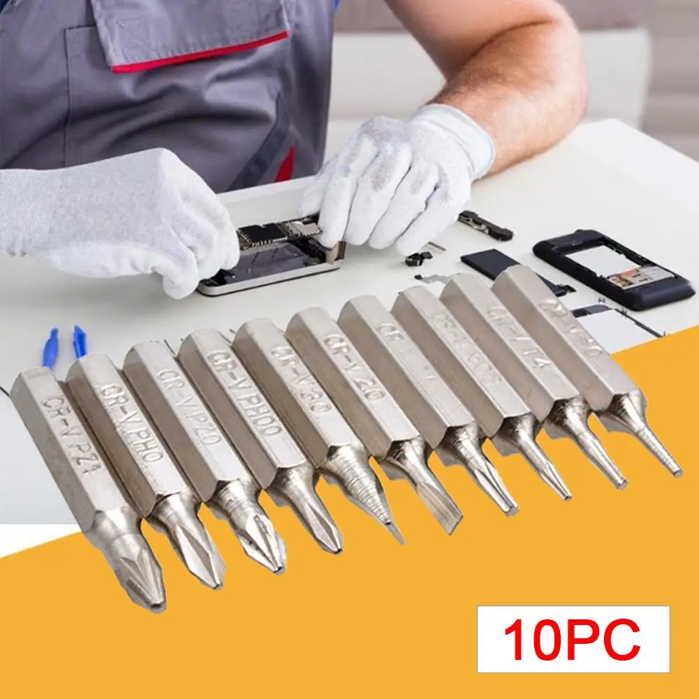

10Pcs 4mm Hex Single Torx Cross Slotted Head Screwdriver Drill Bit Hand Tool Repair mobile phone multi-function Screwdriver