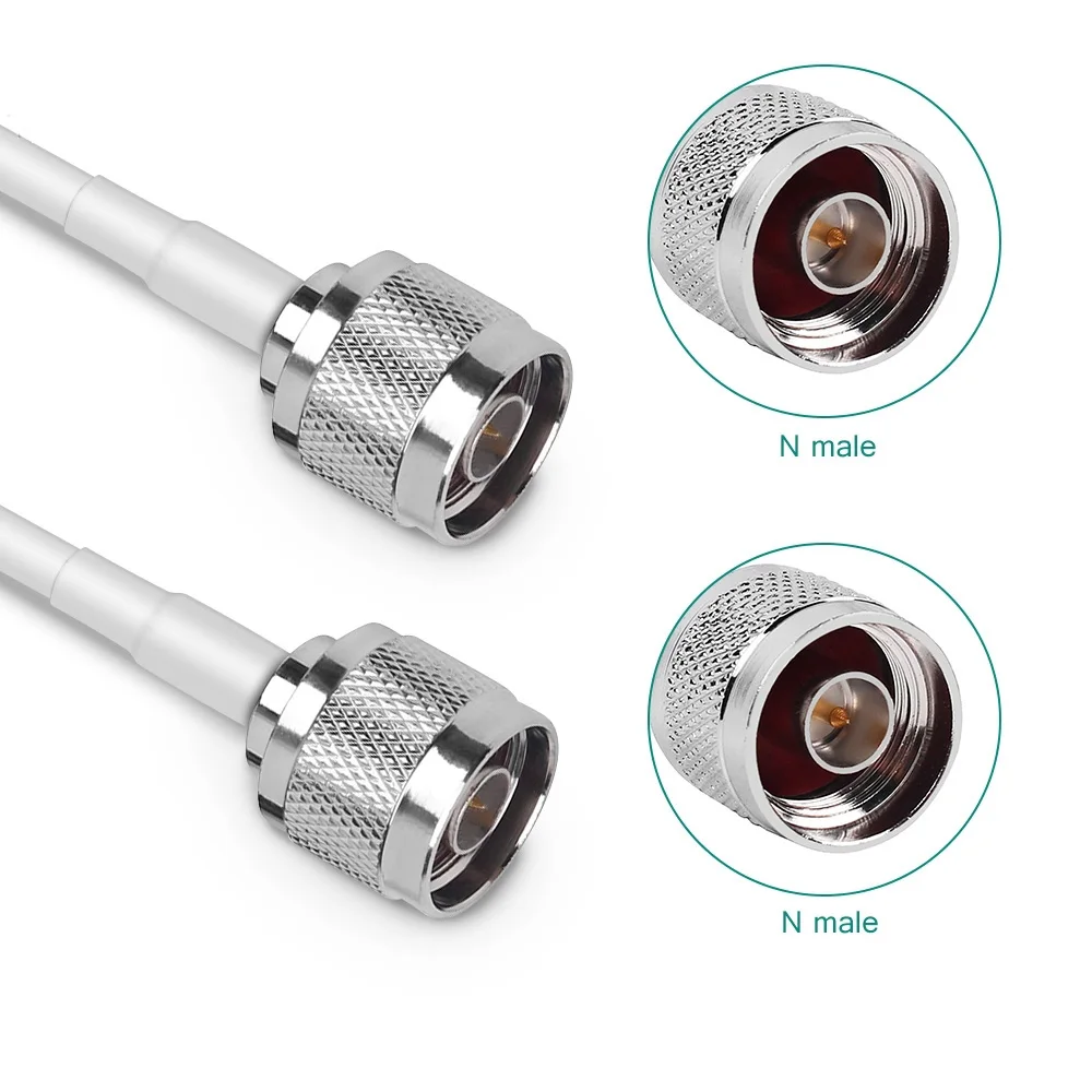 3pc/lot 3 Way N Male Jack to 2 N Female Connector T RF Adapter & 1m N male to N male Connector Cable for Antenna Signal Repeater