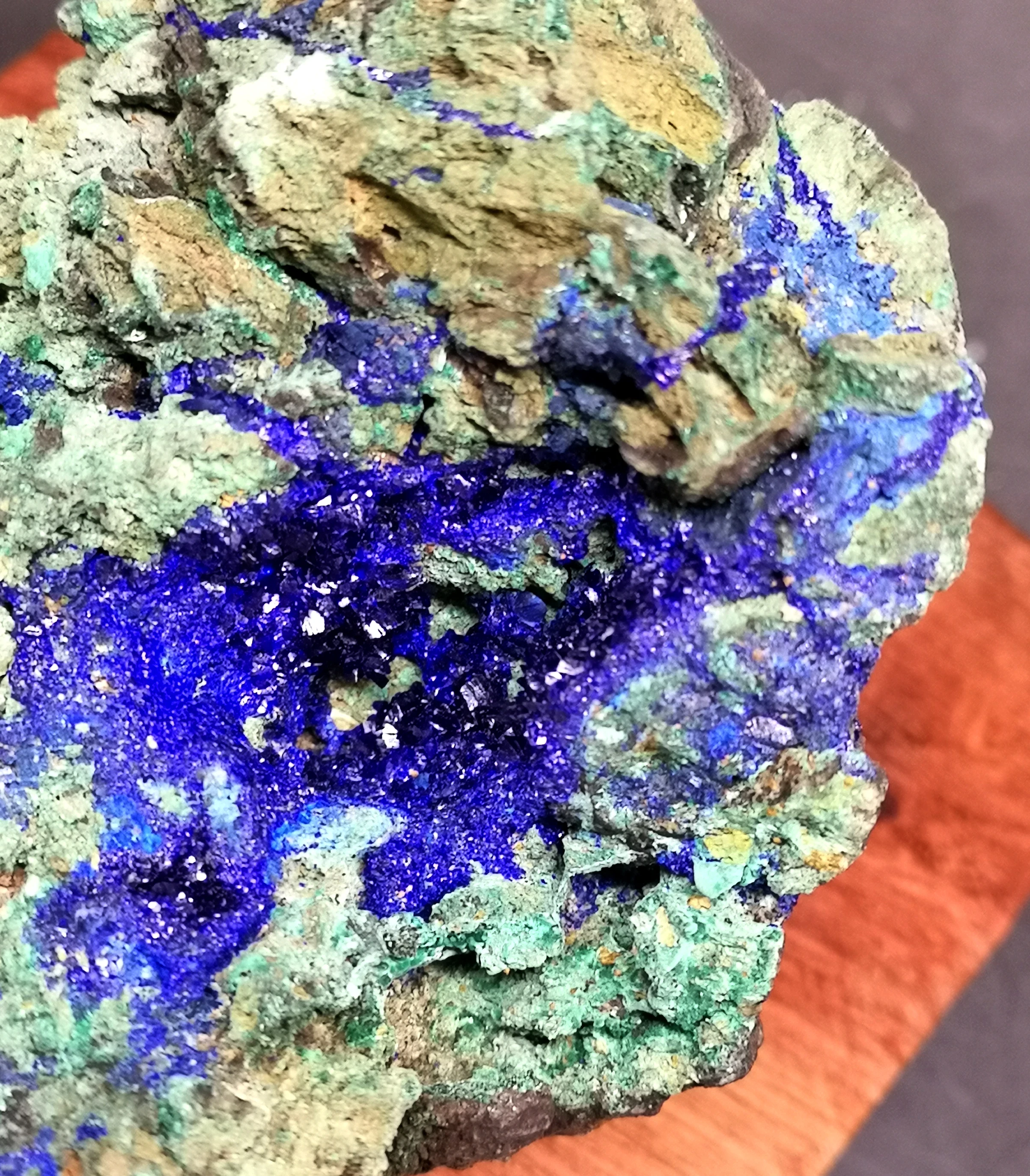 Натуральный камень и кристаллический Азурит/малахит симбиотик минерал