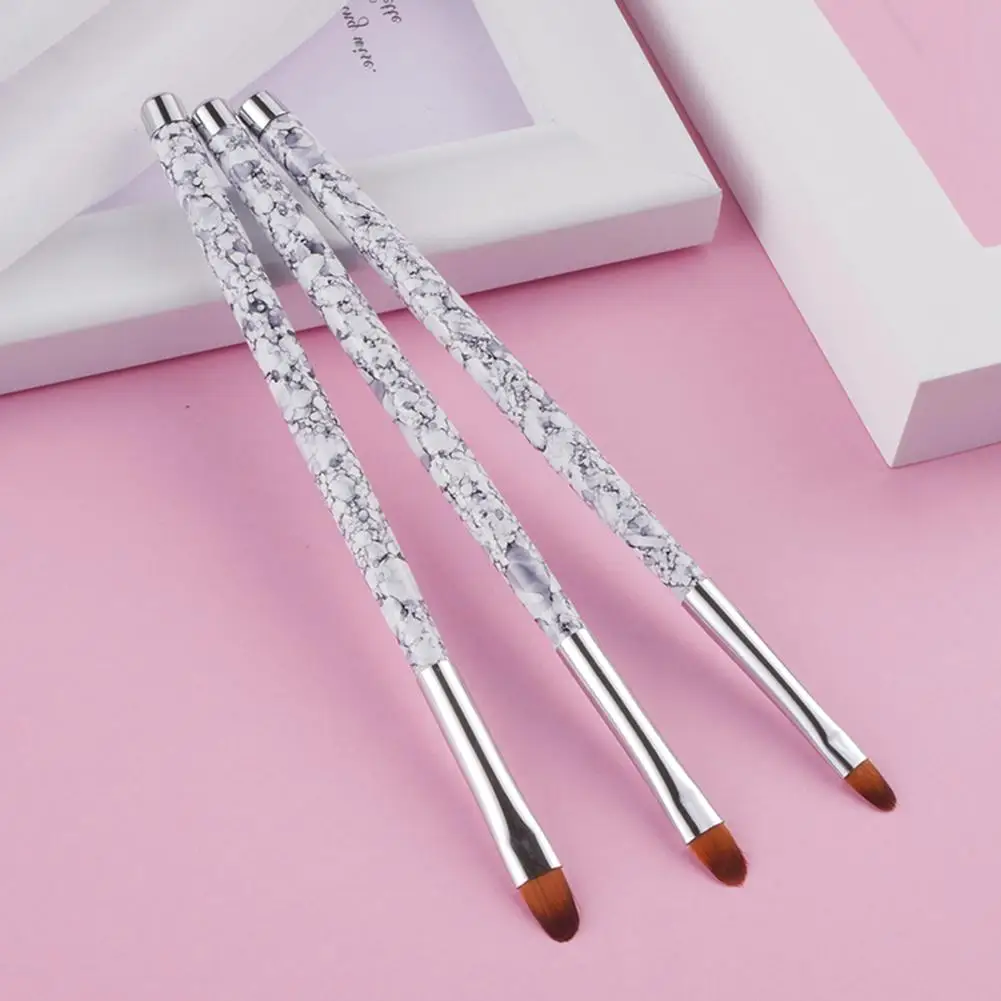 3 шт./компл. Мрамор круглая вершина для очистки ногтей Кисть Акриловая УФ гель