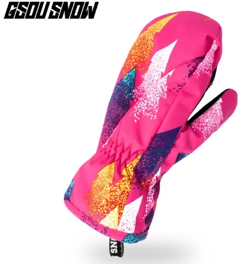 Утолщенные перчатки без пальцев лыжные для От 3 до 6 лет Детская одежда розового