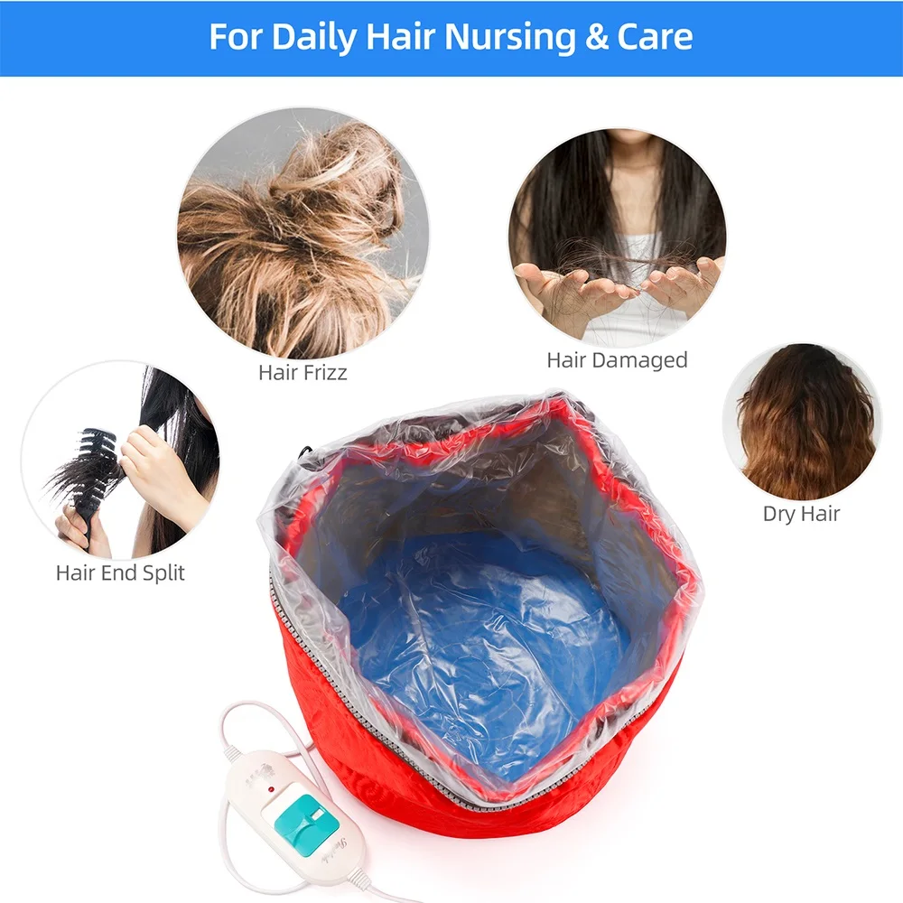 Electric Heating Hair Cap Hair Salon SPA Steamer Nourishing Thermal Treatment Baking Oil Cap Hair Care Styling Tool Dryers Hair images - 6
