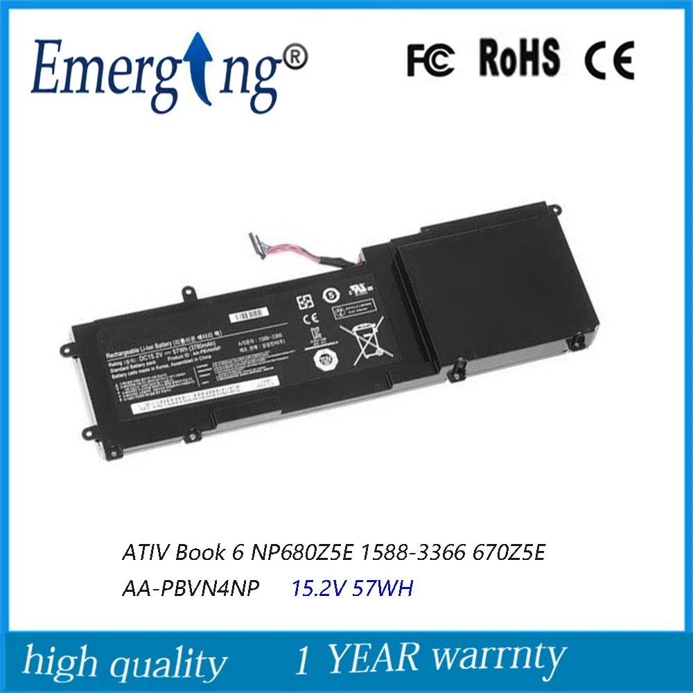 

15.2V 57Wh New Laptop Battery AA-PBVN4NP for Samsung ATIV Book 6 NP680Z5E 1588-3366 670Z5E PBVN4NP
