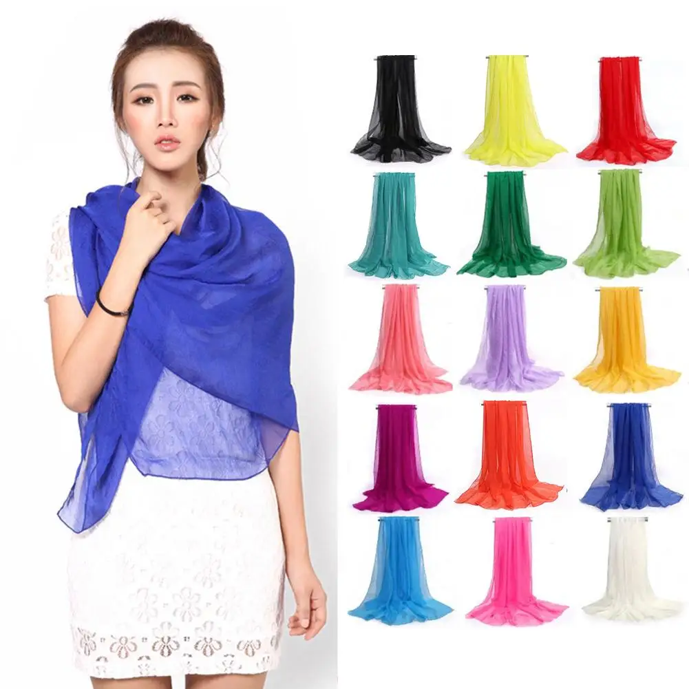 Черные/фиолетовые/желтые/серые/белые цветные мягкие хлопковые шарфы женские