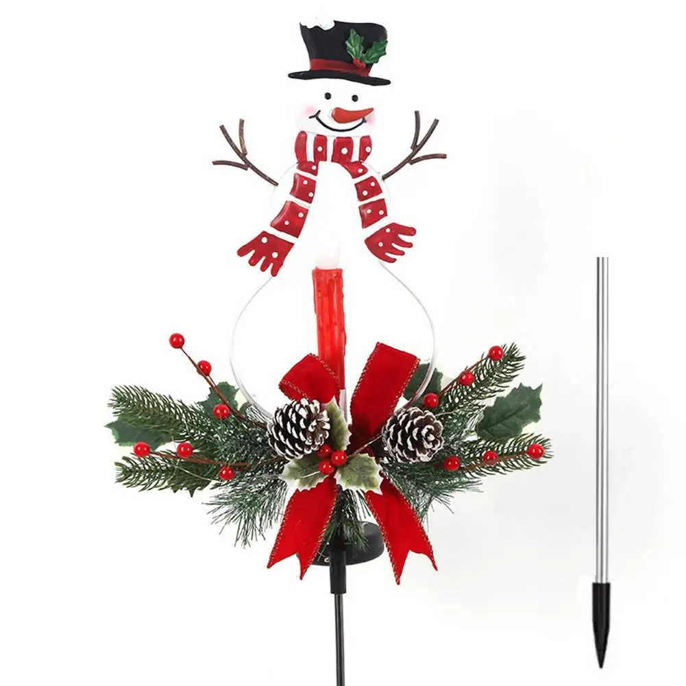 

LED Christmas Stake Lights Waterproof Garden Stake Outdoor Solar Stake Lights With Snowman Patterns For Garden Lawn Yard