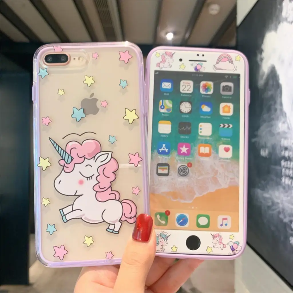 ТПУ + ПК Жесткий Чехол Для Телефона iPhone 6 6S 7 8 Plus XS 11 Pro Max X XR закаленное стекло