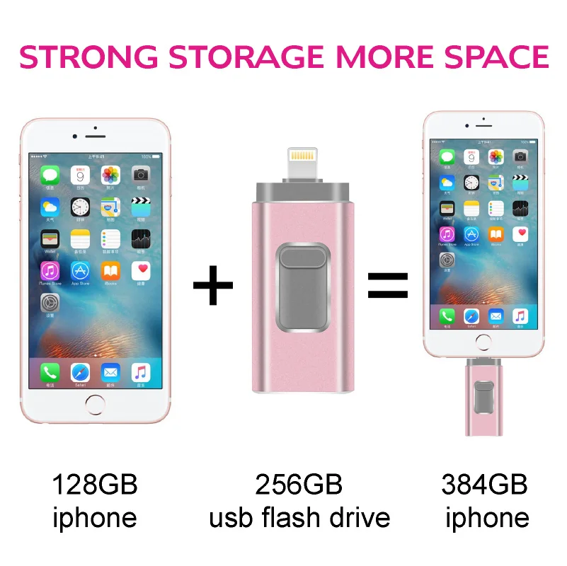 3 in 1 USB 3.0 Flash Drive Memory Stick OTG Pendrive For iPhone PC APPLE 256GB 128GB 64GB 32GB 16GB U disk | Компьютеры и офис