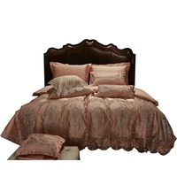 high end luxury quilt cover four piece lace satin cotton ten piece set comforter bedding sets bed set silk bedding set