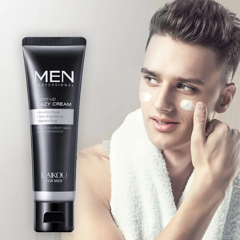 

50g LAIKOU Men'S Lazy Cream Invisible Pores Oil-Control Natural Whitening Concealer Skin Brighten Primer Base ​Makeup BB Cream
