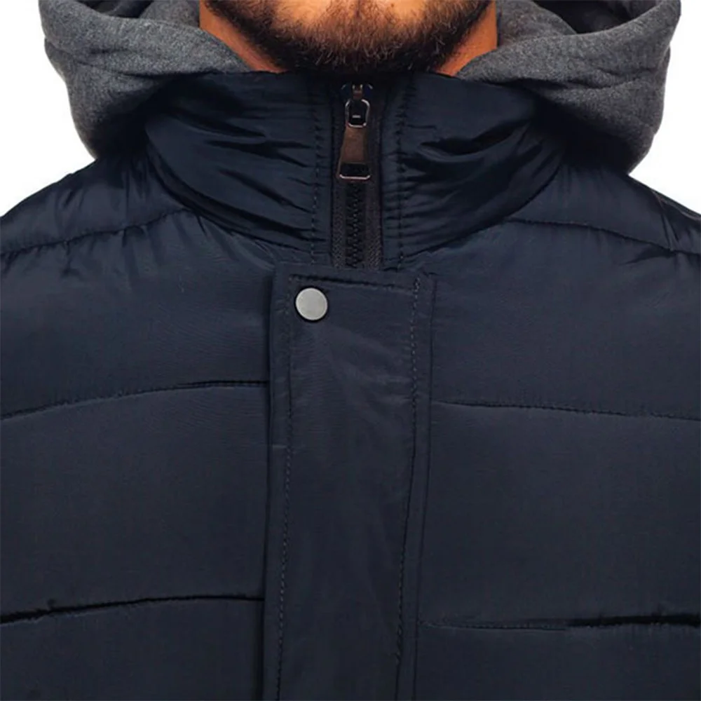 Winter Men Jacket Long Sleeve Casual Highly Warm Fake Two-piece Cardigan Winter Slim Jacket   Down Coat for Daily Wear Clothing