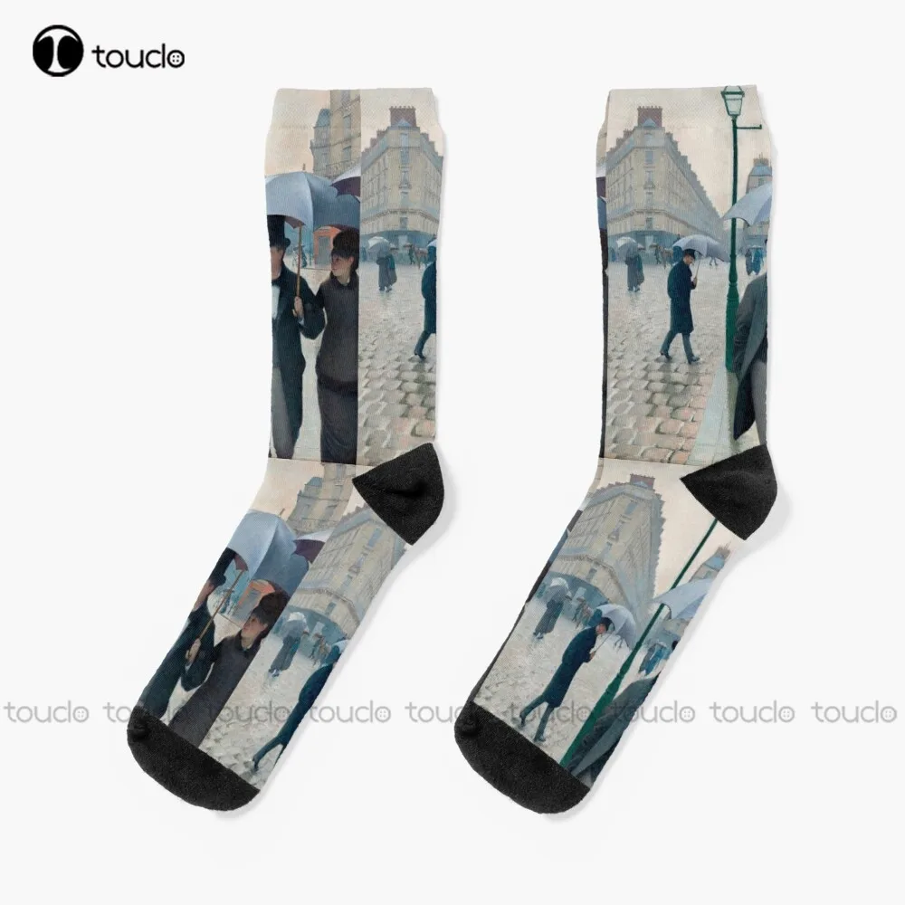 Paris Street Rainy Day Socks Unisex Adult Teen Youth Socks Personalized Custom 360° Digital Print Hd High Quality  Funny Sock