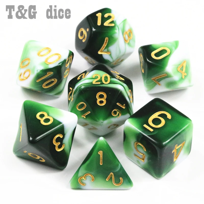T &amp G 7 шт трпг кости для DND D4-D20 многосторонних игр кубики цветов Настольный
