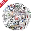 60 шт.лот, Ретро путешествия, посадочный талон, воздушные билеты, креативный чемодан, наклейки для ноутбука, багажные сумки, велосипед, телефон, классная наклейка