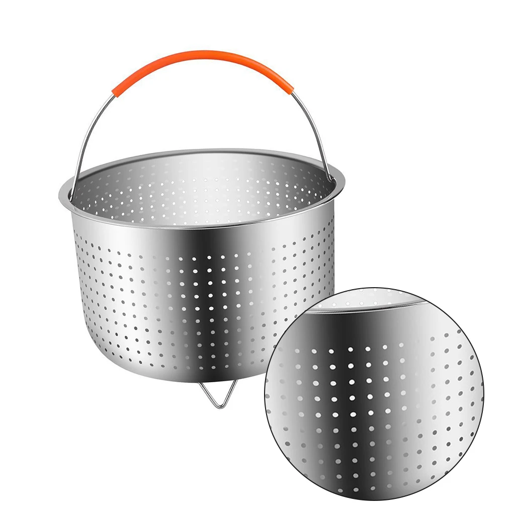 

Steamer Basket 304 Stainless Steel Multifunction Steaming Meat Vegetables Strainer Insert Pressure Cooker Anti-scalding Steamer