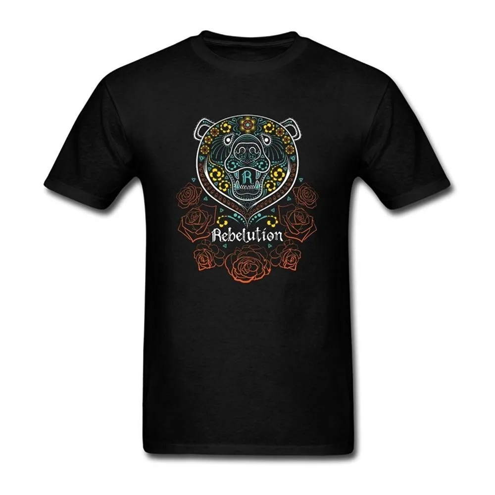 Мужская футболка Rebelution Sugar Skull Bear качественная 2018 новая брендовая мужская с