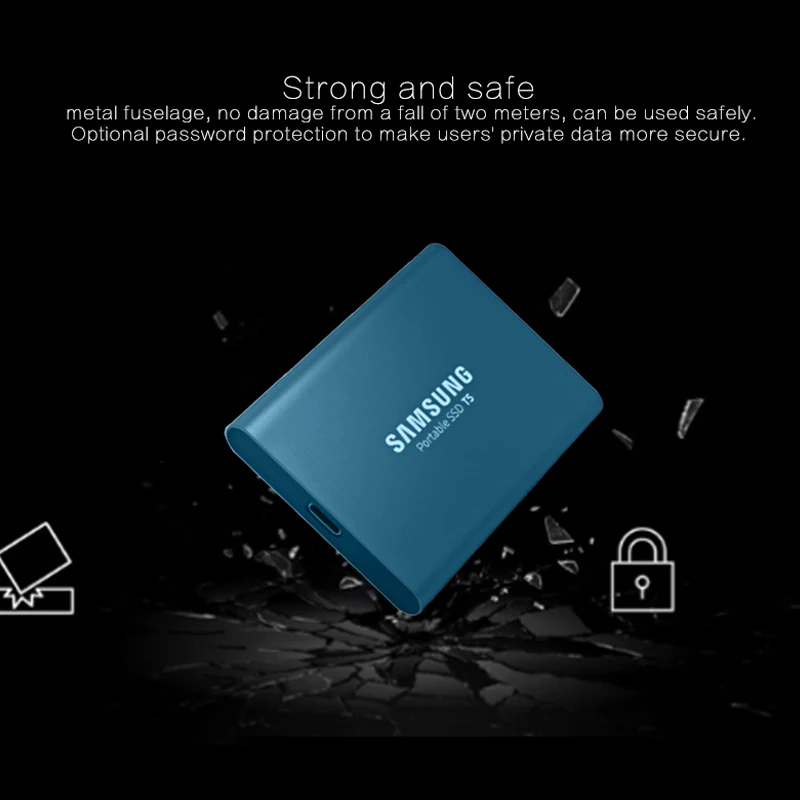 Samsung T5 SSD 500 ГБ 1 ТБ внешний твердотельный диск USB3.1 Type-C портативный жесткий для