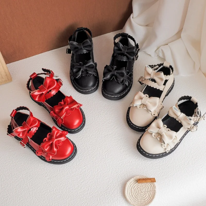 

Girls' Lolita Shoes Lolita Children's Shoes Princess Shoes Fashion Shoes Shoes with Light Off White Shoes Solid Buckle Strap