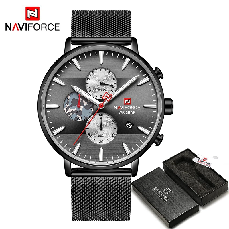 BB BOX NAVIFORCE, мужские часы, лучший бренд, модные, Роскошные, нержавеющая сталь, хронограф, спортивные, водонепроницаемые, кварцевые, мужские часы, Relogio Masculino - Цвет: BB BOX