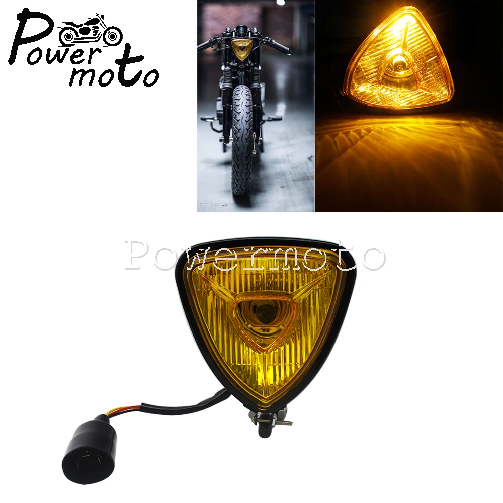 

Triangle Motorcycle H4 55/60W Retro Headlight Waterproof Front Light For Harley Chopper Cafe Racer Touring Motorbike Headlamp