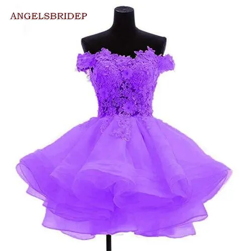 Женское платье с открытыми плечами ANGELSBRIDEP короткое/мини-платье для выпускного