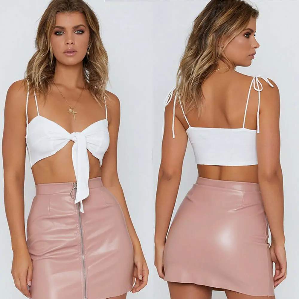 В полоску с галстуком бабочкой топ на бретелях Топы женские летние пикантные