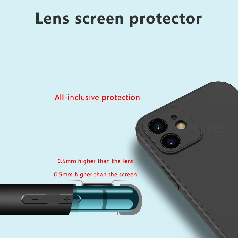 

Luxury Ultra Thin Square Frame Case For iPhone 11 12 Pro Max 12 Mini SE 2020 X Xr Xs Max 7 8 6 6s Plus Soft Silicone Matte Cover