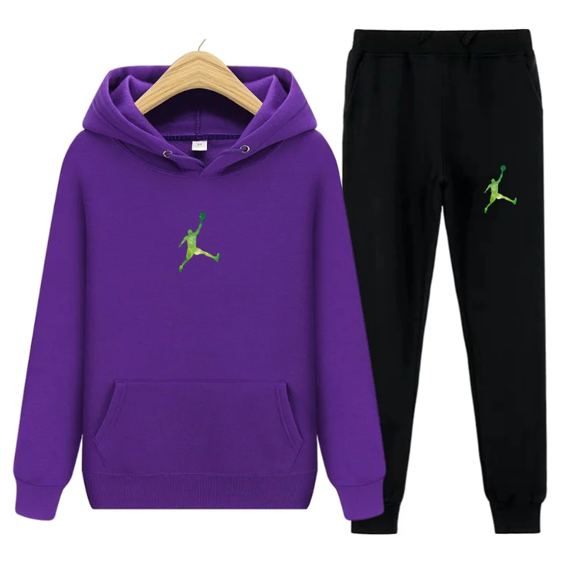 

2021 Men's Sports Set Fall/Winter Cap Sweatshirt Drawstring Apparel Sportswear Men's Suit Draw Two-piece Casual Men's Clothing