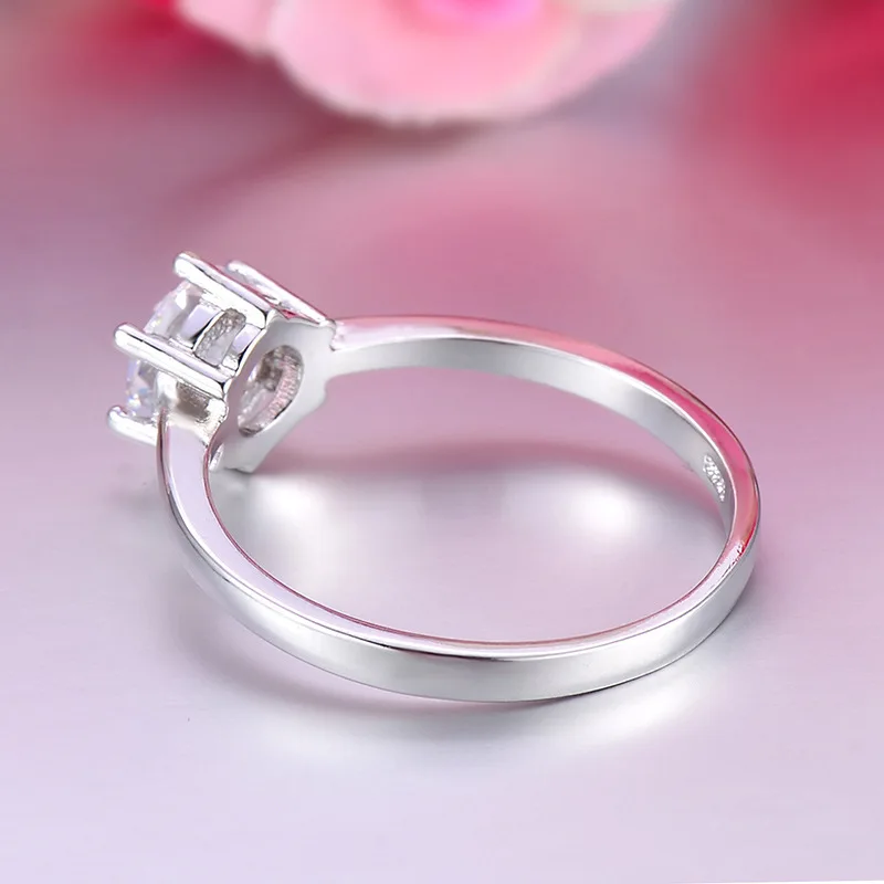 Классический Серебряный цвет Круглый Круг Кристалл CZ палец кольцо для женщин