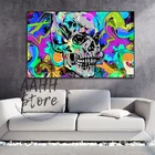Настенная картина Hd большого размера, абстрактный настенный постер с изображением черепа, собаки, кошки, украшение для дома, гостиной
