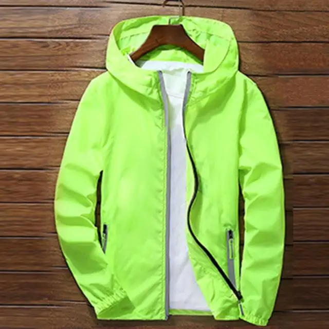 Green Спортивные уличные куртки для велоспорта, мужские повседневные свободные куртки-ветровки, Мужская водонепроницаемая верхняя одежда ярких цветов Q6128 - Цвет: Green